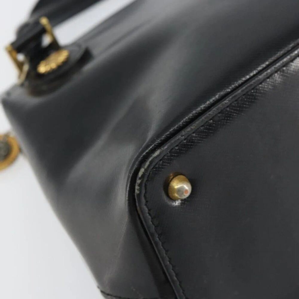 Versace Vintage Leather Black Leather Handbag - Picture 8 of 16